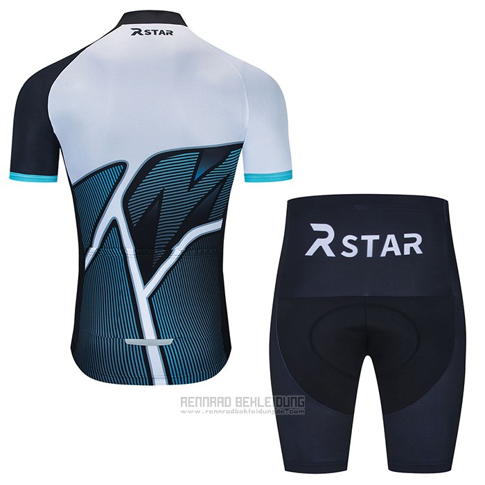 2021 Fahrradbekleidung R Star Wei Shwarz Hellblau Trikot Kurzarm und Tragerhose